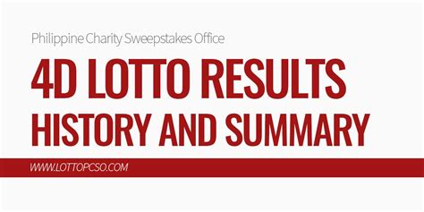 4D Lotto Result History and Summary .